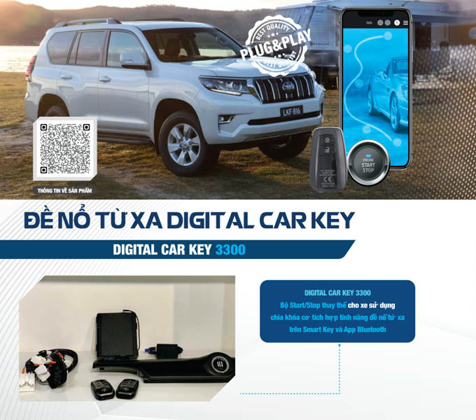 Bộ Start Stop đề nổ từ xa PKE Digital Car Key 3300 - Innova G 2.0AT