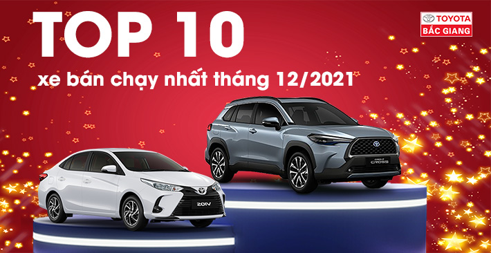 TOP 10 XE Ô TÔ BÁN CHẠY NHẤT THÁNG 12/2021