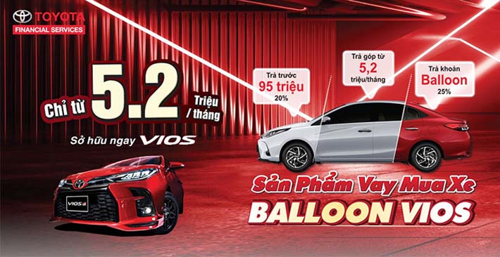 Mua trả góp Toyota Vios lãi suất thấp tại Toyota Bắc Giang
