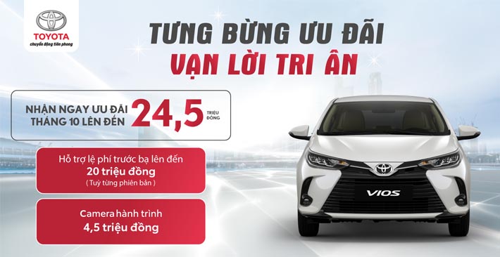 Toyota tiếp tục ưu đãi 'khủng' cho khách hàng mua xe Vios
